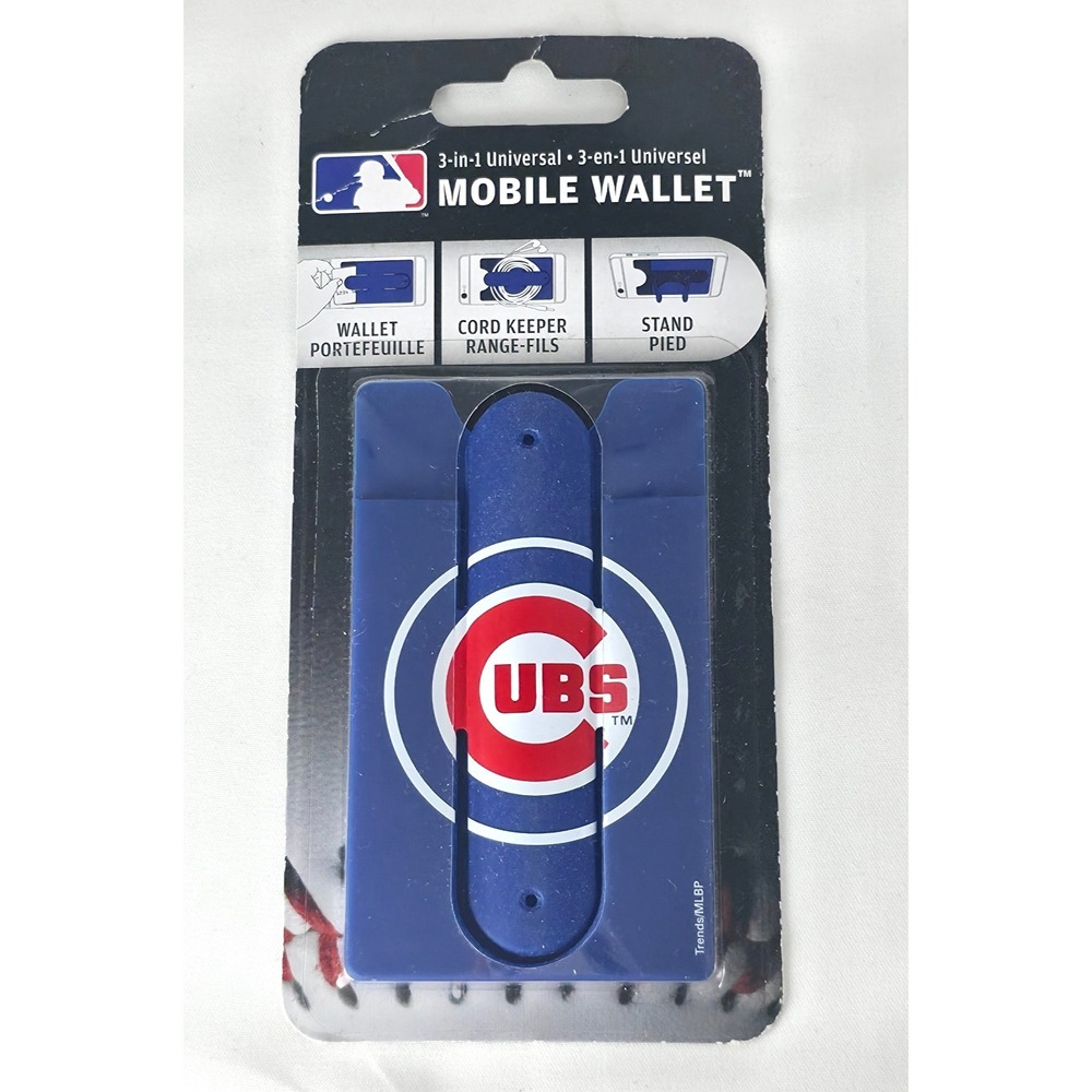 MLB Chicago Cubs Mobile Wallet Phone Card Holder Stand 3M‎ Adhesive Licensed